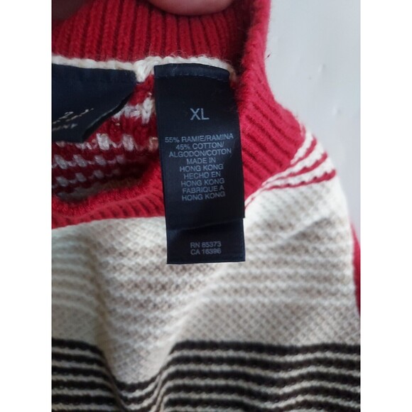 Vintage Crazy Horse Brown/Rust Striped Sleeveless Turtleneck Sweater Size XL - Picture 5 of 6